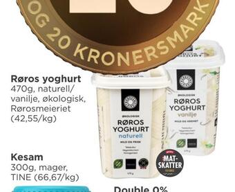 Meny Røros yoghurt tilbud