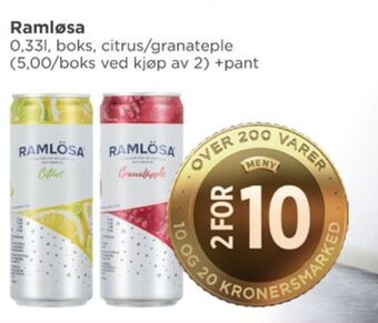 Meny Ramlösa mineralvann tilbud