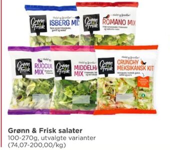 Meny Grønn og frisk salat tilbud