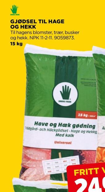 jem & fix Gjødsel til hage og hekk tilbud