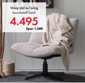 Fagmøbler Vinny stol m/sving tilbud