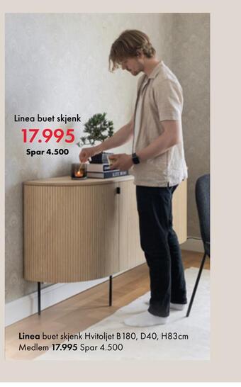 Fagmøbler Linea buet skjenk tilbud