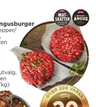 Meny Fersk norsk angusburger tilbud