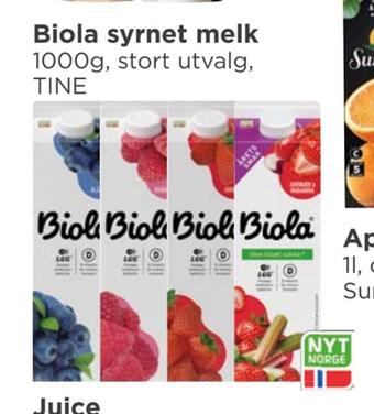 Meny Biola syrnet melk tilbud