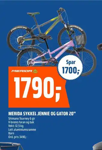 Coop Obs Merida sykkel jennie og gator 20 tilbud