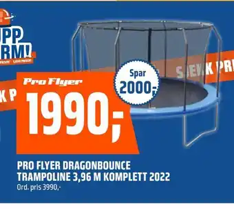 Coop Obs Pro flyer dragonbounce trampoline 3,96 m komplett 2022 tilbud