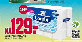 Europris Lambi toalettpapir tilbud