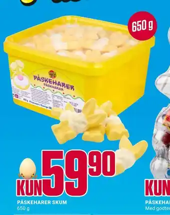 Europris Påskeharer skum tilbud