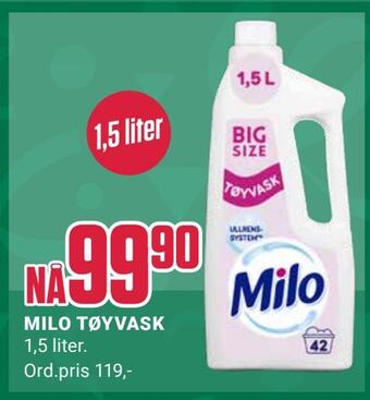 Europris Milo tøyvask tilbud