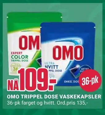 Europris Omo trippel dose vaskekapsler tilbud
