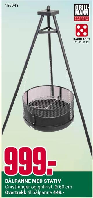 Europris Bålpanne med stativ tilbud