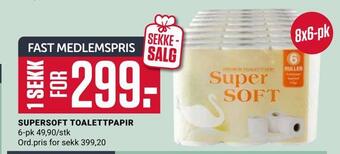 Europris Supersoft toalettpapir tilbud