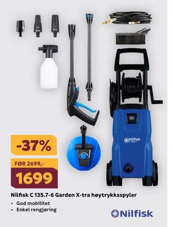 Megaflis Nilfisk c 135,7-6 garden x-tra høytrykksspyler tilbud