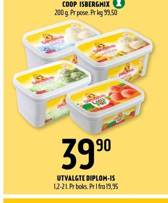 Coop Prix Utvalgte diplom-is tilbud