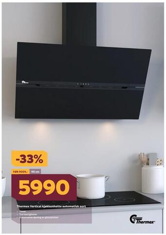 Megaflis Thermex vertical kjøkkenhette automatisk sort tilbud