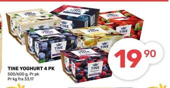 Matkroken Tine yoghurt 4 pk tilbud