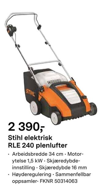 Felleskjøpet Stihl elektrisk rle 240 plenlufter tilbud