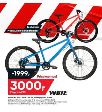 XXL Sport White xc 240 lite hd 1x8 22, terrengsykkel, junior tilbud