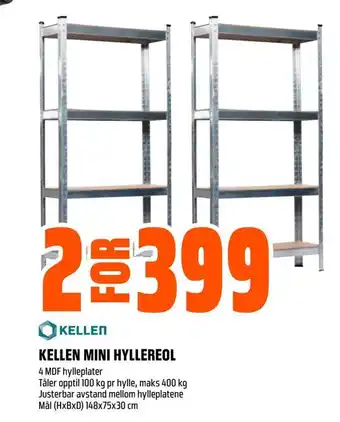 Obs Bygg Kellen mini hyllereol tilbud
