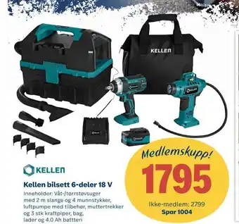 Obs Bygg Kellen bilsett 6-deler 18 v tilbud