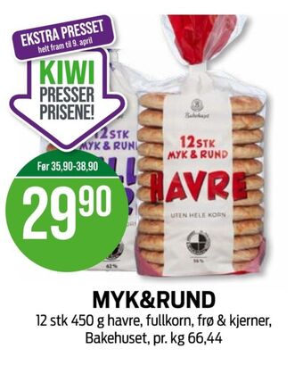 Kiwi Myk & rund brød tilbud