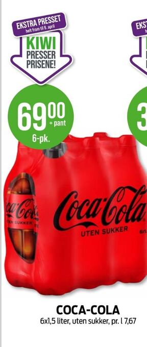 Kiwi Coca-cola zero brus tilbud