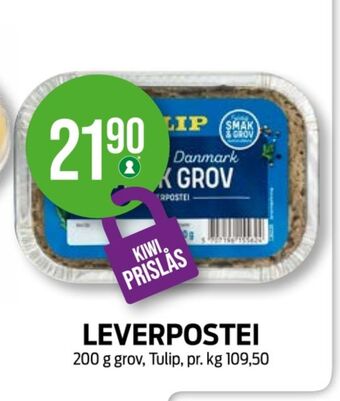 Kiwi Dansk grov leverpostei tilbud