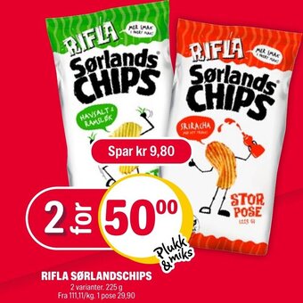 Coop Extra Rifla Sørlandschips tilbud