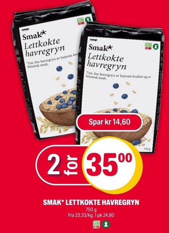Coop Extra Smak Lettkokte Havregryn tilbud
