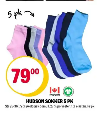 Coop Extra Hudson Sokker 5 pk tilbud