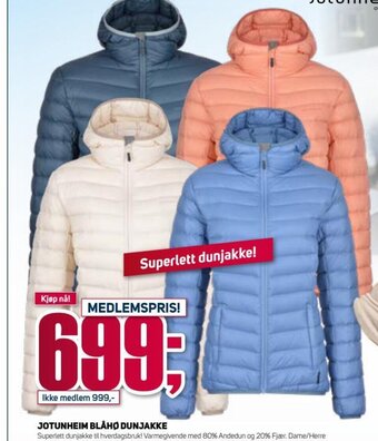 Sport 1 Jotunheim Blåhø Dunjakke tilbud