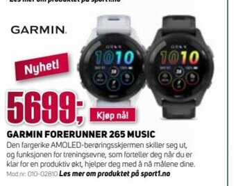 Sport 1 Garmin Forerunner 265 Music tilbud