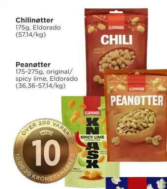Meny Eldorado Chilinøtter , Peanøtter tilbud