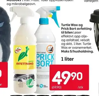 Rusta Turtle wax og prick bort avfetting til bilen tilbud