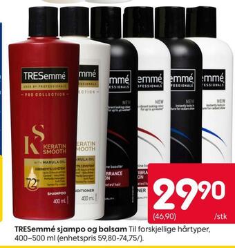 Rusta Tresemmé sjampo og balsam tilbud