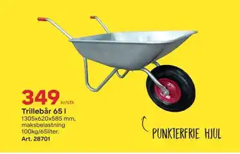 Byggmax Trillebår 65 l tilbud