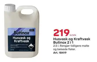 Byggmax Husvask og kraftvask butinox 2 i 1 tilbud
