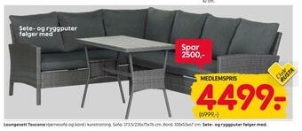 Rusta Loungesett toscana tilbud
