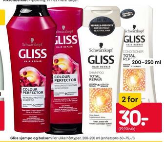 Rusta Gliss sjampo og balsam tilbud