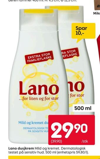 Rusta Lano dusjkrem tilbud