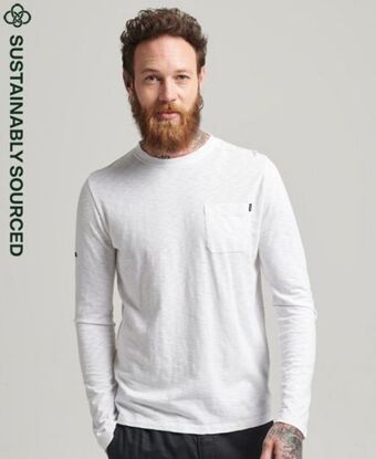 Superdry Slubb t-skjorte i økologisk bomull med lomme tilbud