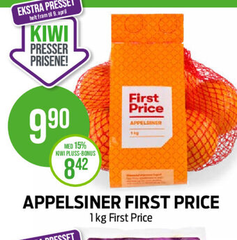 Kiwi Appelsiner First Price tilbud