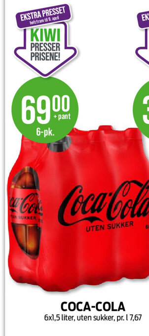 Kiwi Coca-Cola 6x1.5 Liter tilbud