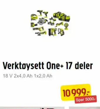 Jula Verktøysett One+17 Deler tilbud