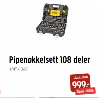 Jula Pipenøkkelsett 108 Deler tilbud
