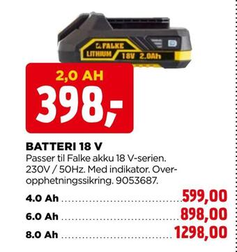 jem & fix Batteri 18 v tilbud