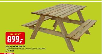jem & fix Bord/benkesett tilbud