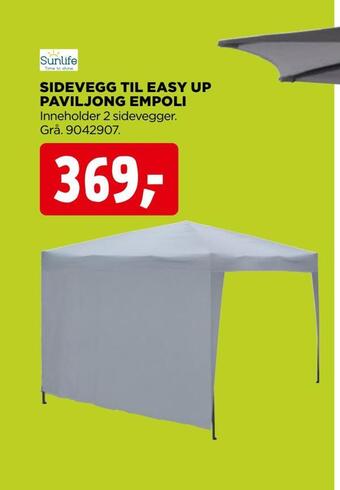 jem & fix Sidevegg til easy up paviljong empoli tilbud
