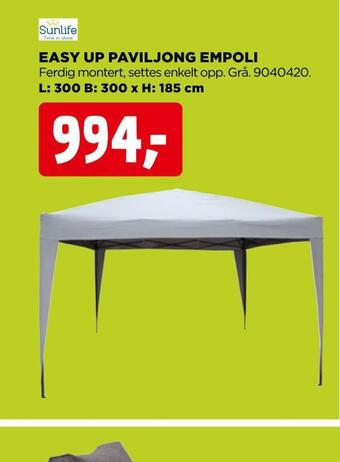 jem & fix Easy up paviljong empoli tilbud