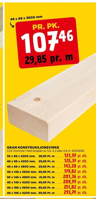 jem & fix Gran konstruksjonsvirke tilbud